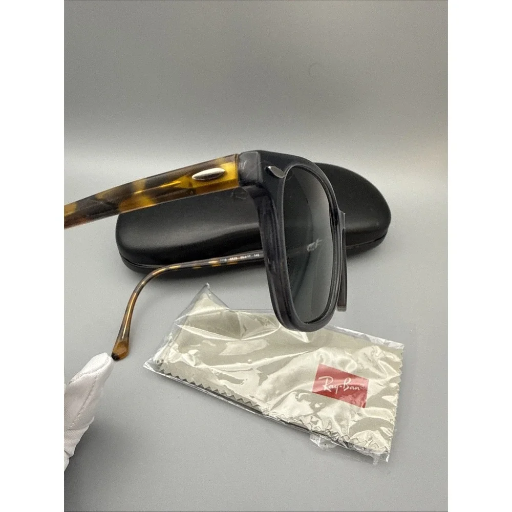 RAY-BAN RB7119 Vtg Italy Black Matte /Tortoise Sunglasses 55-17-145 & Case/Cloth